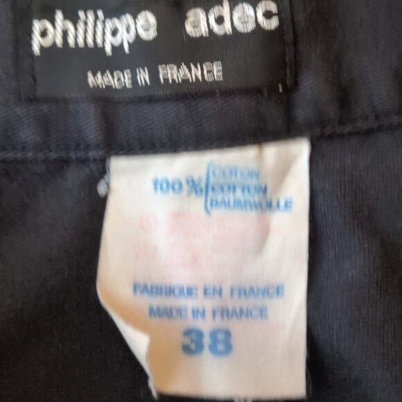 Vintage Philippe Adec Steampunk French Denim Size 38 Missing Button 26" Waist - Picture 6 of 7